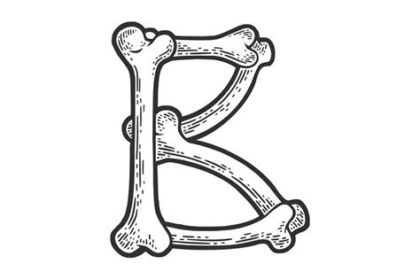 Letter B Made Of Bones Sketch Vector Letra B Huesos Manualidades Sencillas