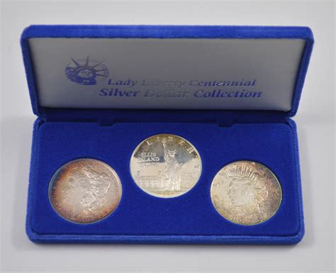 SILVER Coin Set Lady Liberty Centennial Silver Dollar Historic US ...