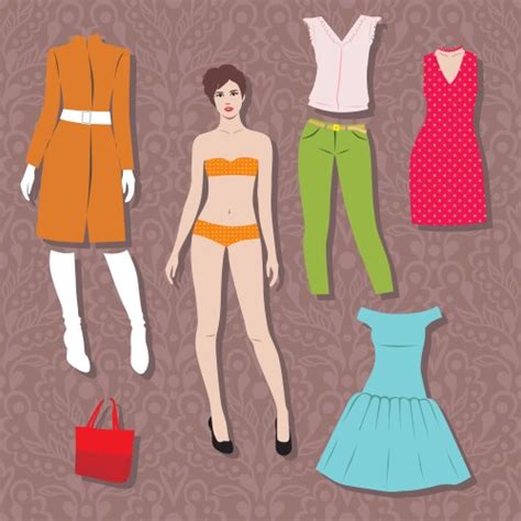 Template Paper Doll Royalty Free Vector Image Vectorstock