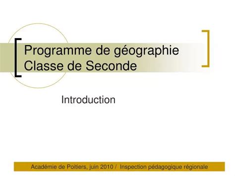 Ppt Programme De G Ographie Classe De Seconde Powerpoint Presentation