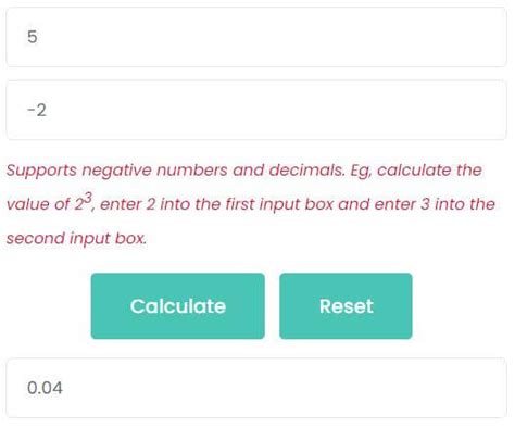 Free Exponents Calculator Supports Negative and Decimals Exponents – MathBz