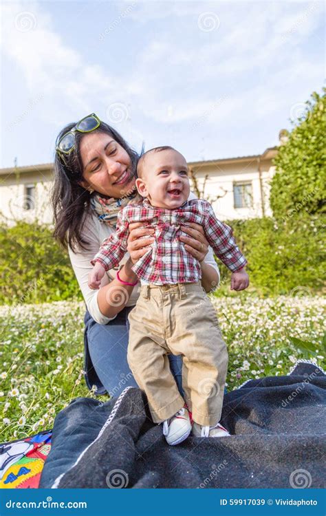Happy baby with mummy stock image. Image of family, love - 59917039