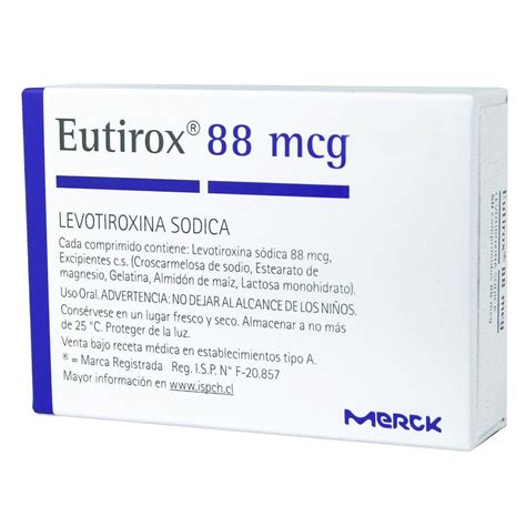 Eutirox 88 Levotiroxina 88 Mcg 50 Comprimidos