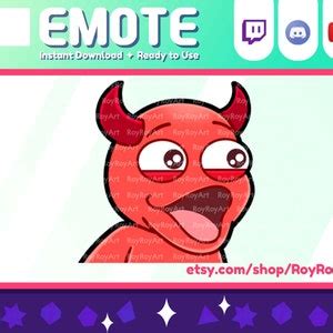 Twitch Emote Cute Devil Evil Pog Emote Sub Emoji Etsy