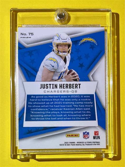 Justin Herbert SILVER PULSAR REFRACTOR PANINI ROOKIES STARS PRIZM