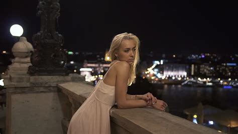 Stock Video Of Sexy Blonde Woman In Long Elegant Shutterstock