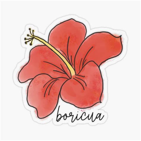 Flor De Maga Watercolor Art By Islavidapr Sticker For Sale By