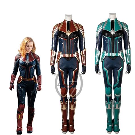 Avengers Woman Captain Marvel Ms Marvel Carol Danvers Cosplay Costume Superhero Bodysuit Suit