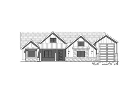 3 Bed New American Ranch Home Plan With Home Office And Rv Garage Artofit