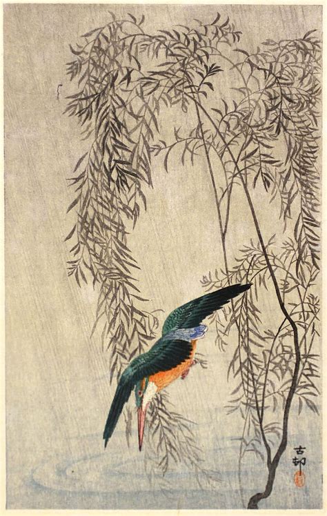 Ohara Koson Japanese Eisvogel Farb Holzschnitt