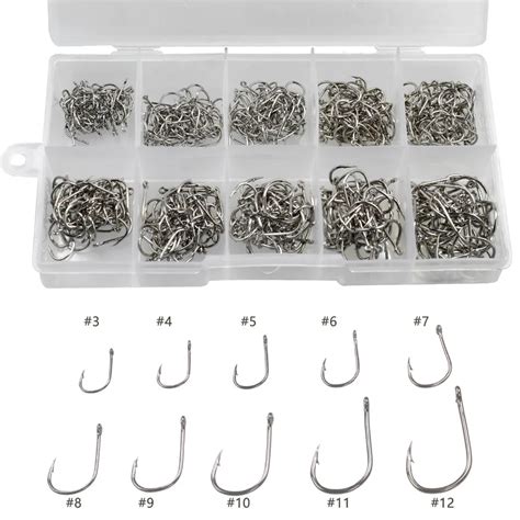 Pcs Box Fishing Hooks Mixed Size High Carbon Steel Carp