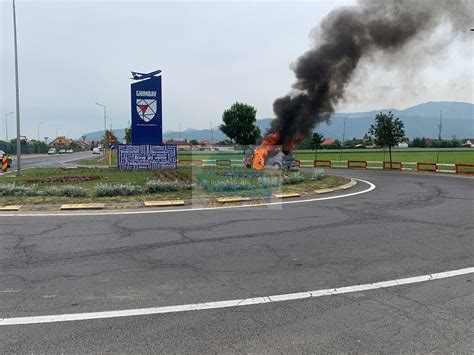 Incendiu auto pe DN1 la intrare în Ghimbav Info Trafic Romania