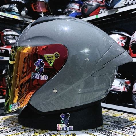 Jual HELM NHK N1 MAX SOLID DIM GREY GLOSSY VISOR LIGHT SMOKE RHD LENS