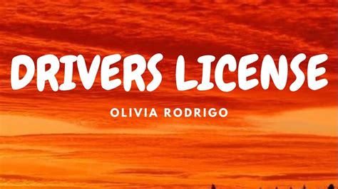 OLIVIA RODRIGO -DRIVERS LICENSE (LYRICS) - YouTube Music