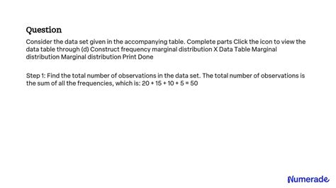 Solved Consider The Data Set Given In The Accompanying Table Complete