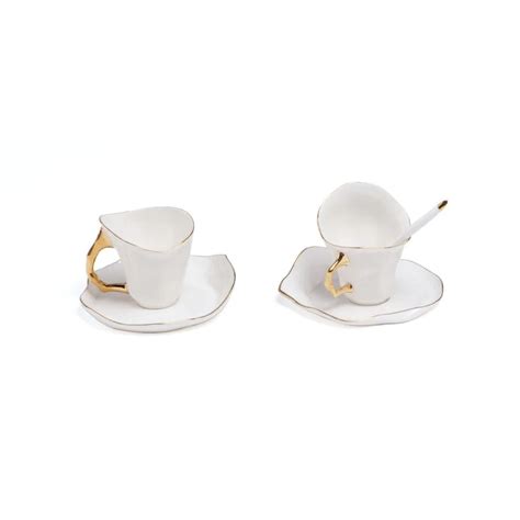 Seletti - Set Caffè da 2 in Porcellana Meltdown