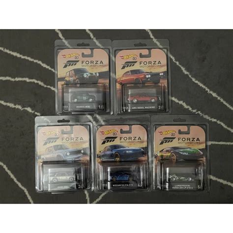 Hot Wheels Retro Entertainment Forza Set Of 5 Morris Mini AMC Javelin BMW 2002 Nissan Silvia