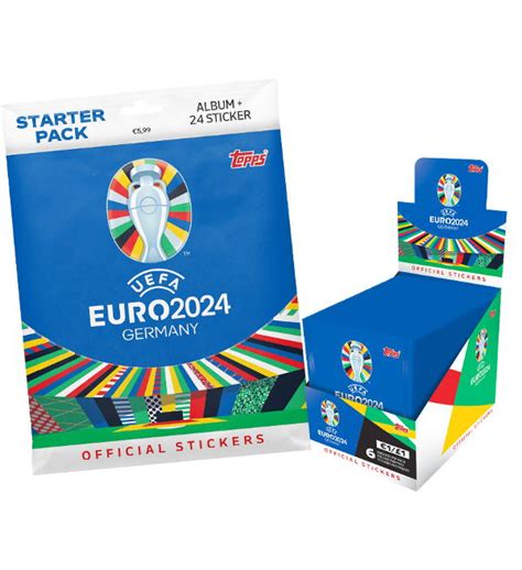 Topps EURO 2024 Stickers Starter Pack Box With 100 Packets