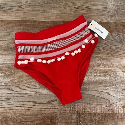 Stylish Swimwear Swim Nwt Keep Confident Red Bikini Bottoms Poshmark
