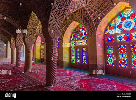 SHIRAZ IRAN JULY 8 2019 Nasir Al Mulk Mosque In Shiraz Iran Stock