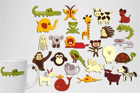 Retro ABC Alphabet animals graphic illustration (84551) | Illustrations ...