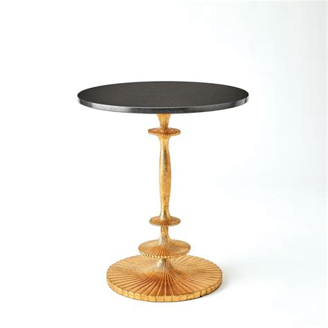 Fluted Side Table Gold Leaf