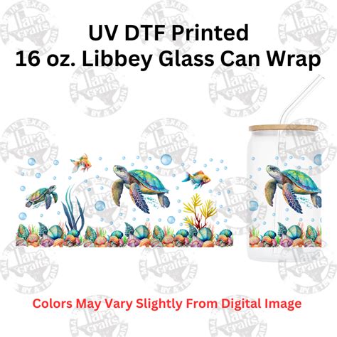 16 Oz Libbey Glass Can Sea Turtles Laracraftstx