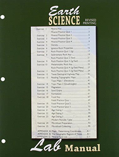 Earth Science Lab Manual Iberlibro