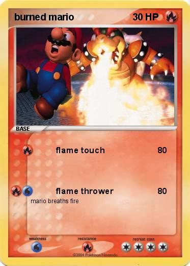 Pokémon Burned Mario Flame Touch My Pokemon Card