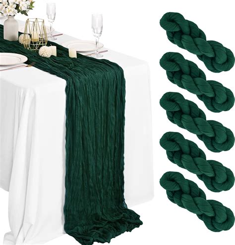 Packs Dark Green Cheesecloth Table Runner Ft X Emerald Green