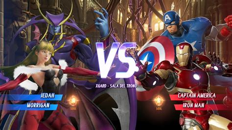 Jedah Y Morrigan Vs Captain Am Rica Y Iron Man Marvel Vs Capcom