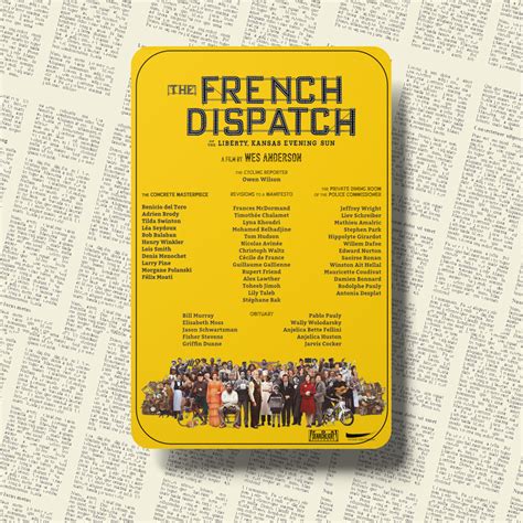 The French Dispatch 2021 Poster By Jeremy Arblaster