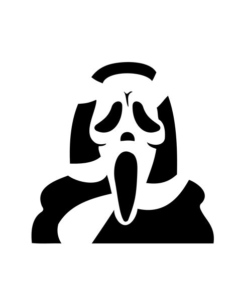 Scream: Ghostface (Free Pumpkin Stencil - Pumpkin Pattern - Pumpkin ...