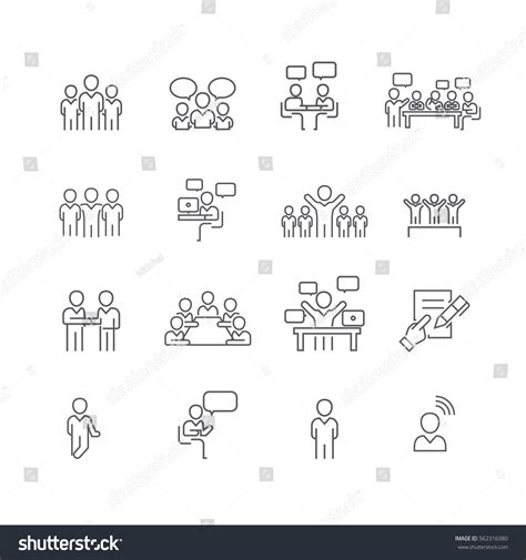 Business Meeting Set Iconsvector Stock Vector (Royalty Free) 562316380 ...