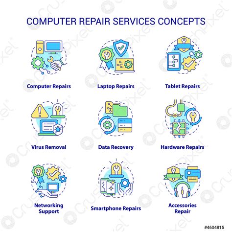 Conjunto De Iconos De Concepto De Servicio De Reparaci N Vector De