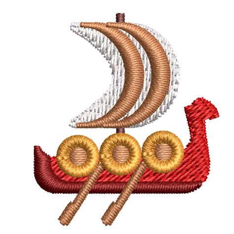 Viking Longship Illustration | Symbol Digitized Embroidery Design ...