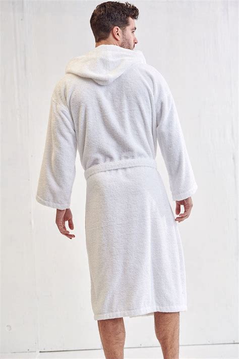 Men S Terry Cloth White Bathrobe Hooded — Robesnmore