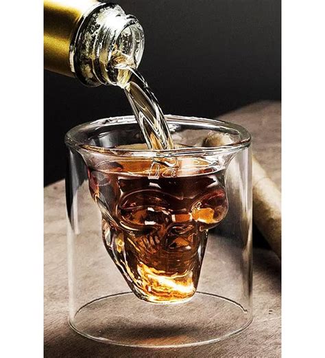 300 ml Kuru Kafa Cam Bardak Likör Shot İçecek Bardağı Crystal Head