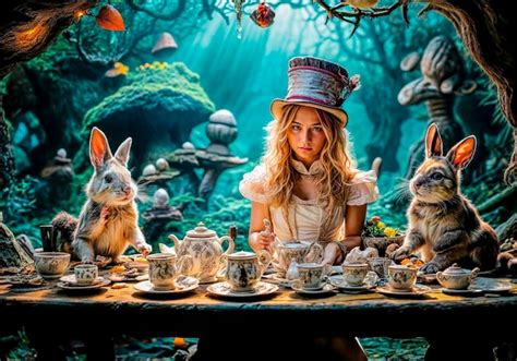 Premium Photo | Alice in Wonderland based on the Mad Tea Party