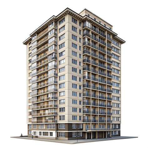 High Rise Residential Apartment Building Model, Apartment Building