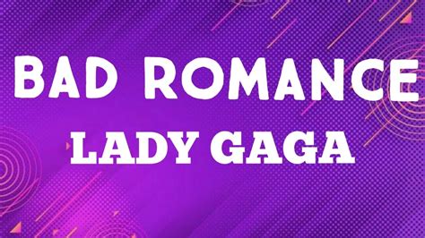 Lady Gaga Bad Romance Lyrics Youtube