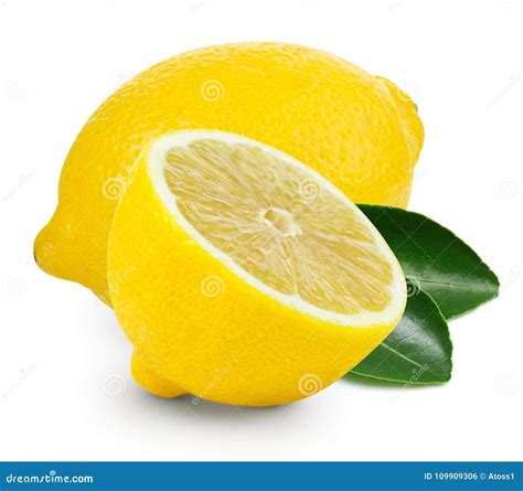 Lemon fruit slice stock photo. Image of healthy, leaf - 109909306