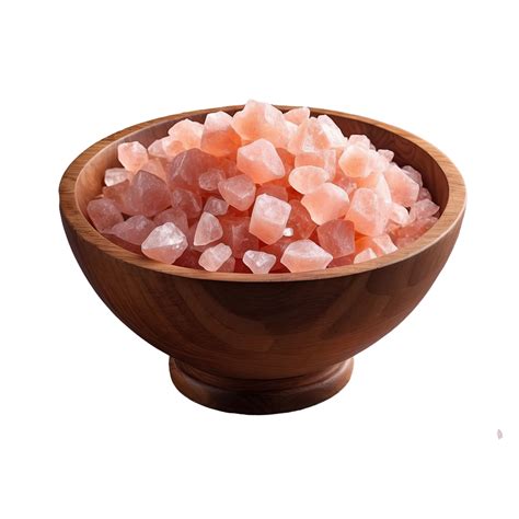 Ai Generated Crystalline Himalayan Pink Salt In A Wooden Bowl Isolated