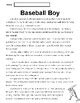 Sports Reading Comprehension Passage 5 Baseball Boy Grade 4 5