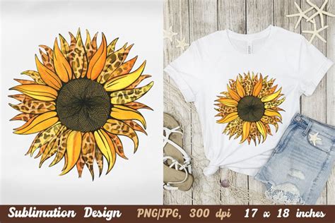 Leopard Sunflower Leopard Sublimation Design