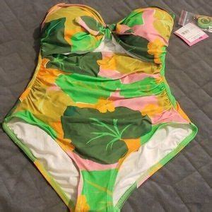 Kate Spade Swim Kate Spade Tie Bandeau One Piece Swimsuit Cucumber