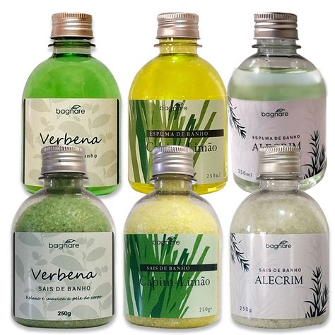Sais De Banho E Espuma Para Banheira - Kit 3 Sais De Banho e 3 Espumas para banheira 250ml Hidromassagem ...