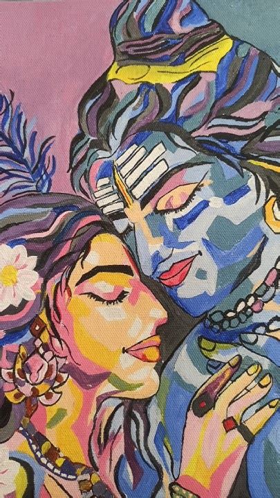 Shiv Parvati Acrylic Painting ॐ नमः शिवाय Q🕉️shivparvati Shivshankar