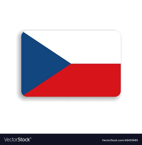 Rounded Rectangle Flag Of Czech Republic Vector Image