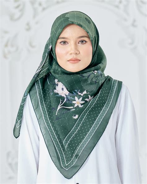 Tudung Bawal Cotton Voile Dahlia Grassy Mignon Kualiti Designer